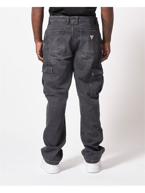 Guess men's cargo jeans in denim GUESS | M5RA88-D5LW1GJHB