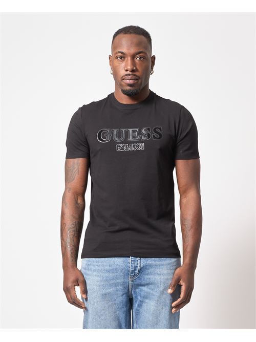 T-shirt Guess con logo floccato GUESS | M5RI12-J1314JBLK