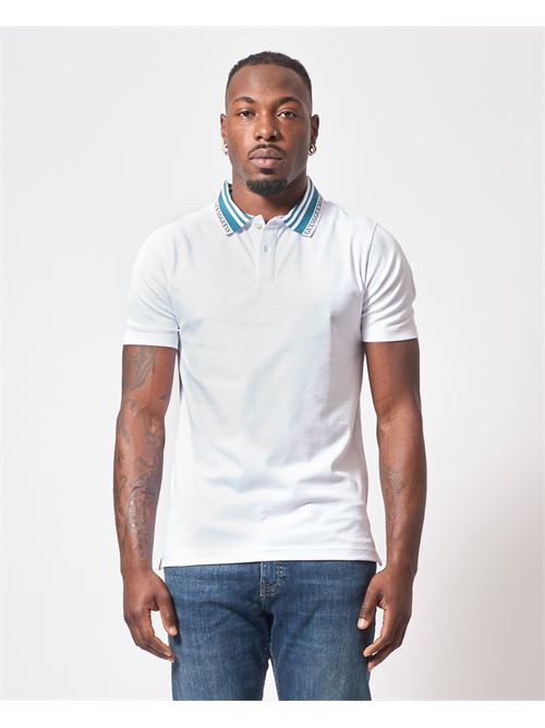 Guess cotton polo with logo on the chest and collar