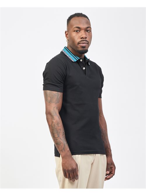 Polo en coton Guess avec logo sur la poitrine et le col GUESS | M5RP60-K7O64JBLK