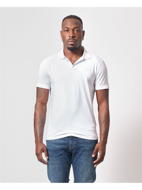 Guess cotton polo with logo on chest and sleeve GUESS | M5RP66-J1314G011