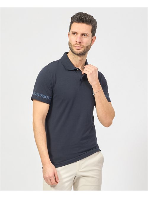 Guess cotton polo with logo on chest and sleeve GUESS | M5RP66-J1314G7V2