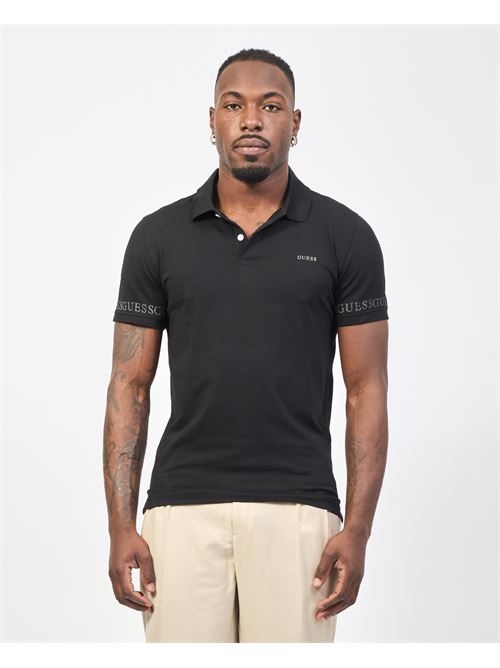 Polo in cotone Guess con logo in petto e su manica GUESS | M5RP66-J1314JBLK