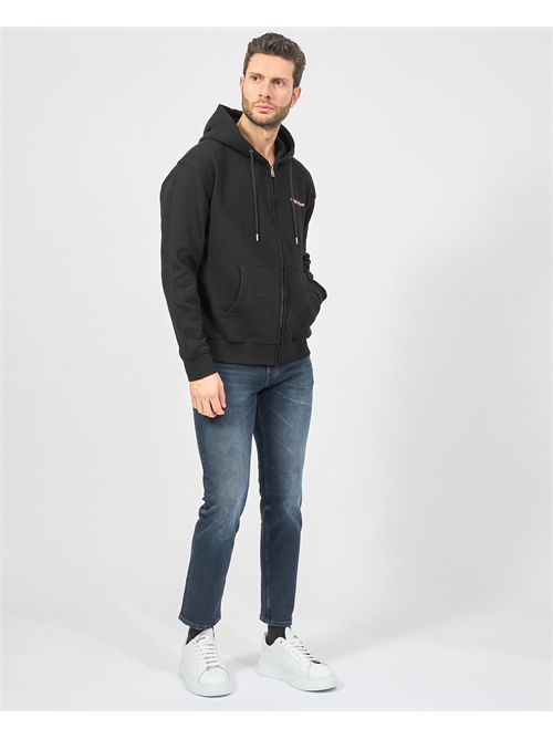 Guess men's hooded sweatshirt with full zip GUESS | M5RQ45-KCPR1JBLK