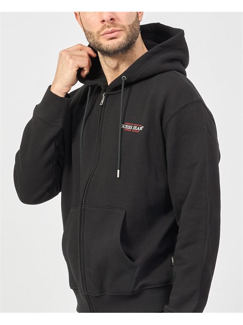 Sweat à capuche Guess pour homme avec zip intégral GUESS | M5RQ45-KCPR1JBLK