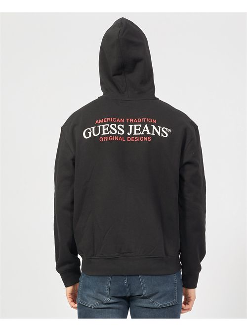 Sweat à capuche Guess pour homme avec zip intégral GUESS | M5RQ45-KCPR1JBLK