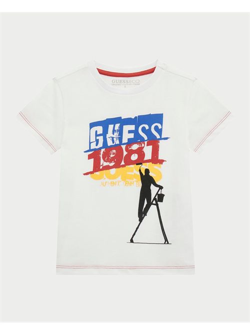 T-shirt Guess pour enfants avec imprimé sur le devant GUESS | N5RI02-K8HM4G011