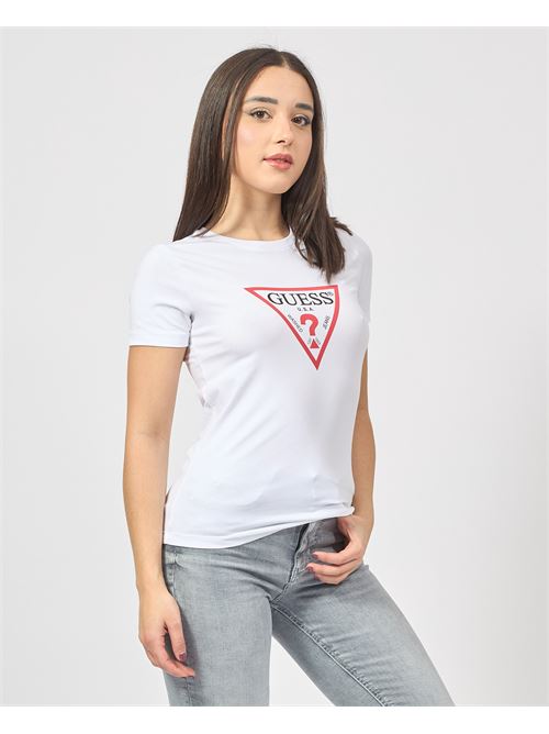 T-shirt à col rond Guess avec logo triangulaire GUESS | W4YI04-J1314G011