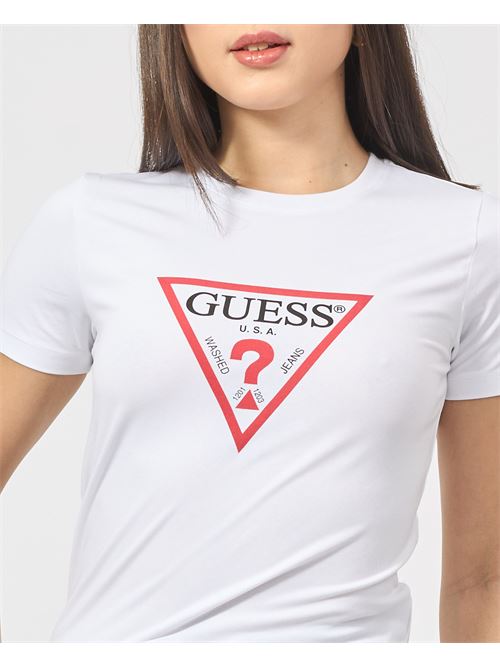 T-shirt à col rond Guess avec logo triangulaire GUESS | W4YI04-J1314G011