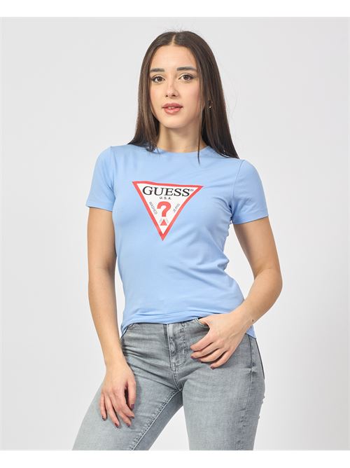 T-shirt à col rond Guess avec logo triangulaire GUESS | W4YI04-J1314G7CP