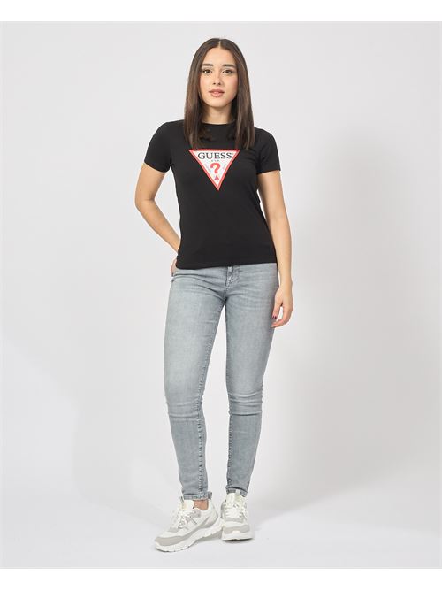 T-shirt à col rond Guess avec logo triangulaire GUESS | W4YI04-J1314JBLK