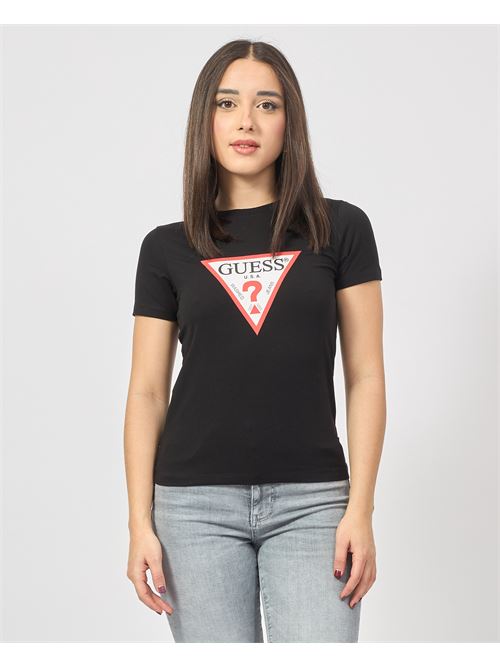 T-shirt à col rond Guess avec logo triangulaire GUESS | W4YI04-J1314JBLK