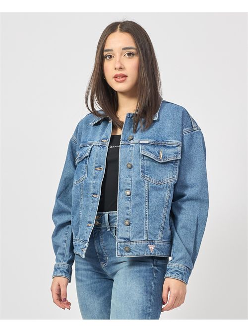 Veste en jean surdimensionnée Guess Trucker GUESS | W4YN56-D5CC3M3DW