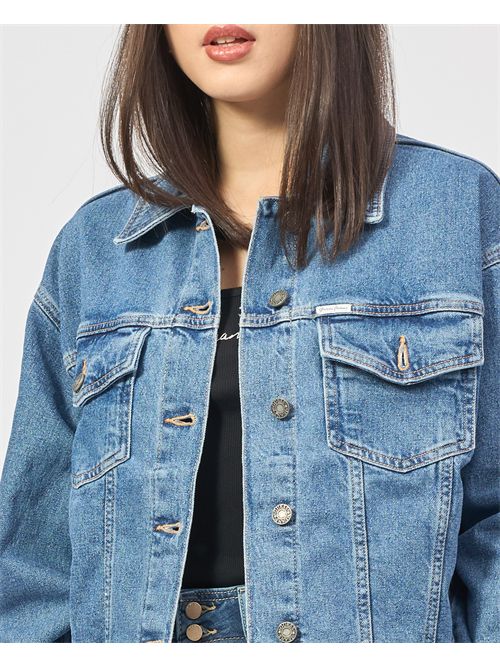 Veste en jean surdimensionnée Guess Trucker GUESS | W4YN56-D5CC3M3DW