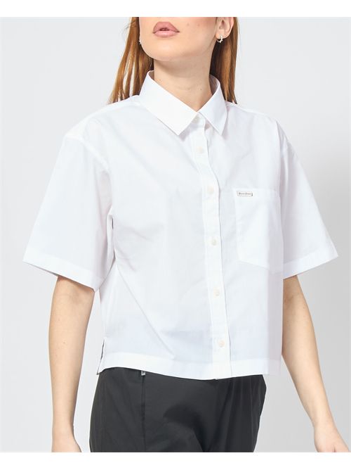 Camicia cropped Guess in popeline GUESS | W5GH98-WH7P1G011