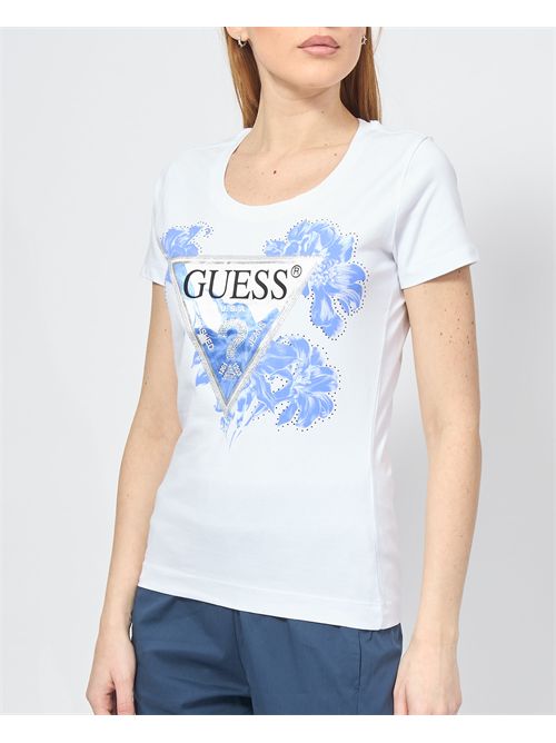 Guess women's crew neck t-shirt with flowers GUESS | W5GI08-J1314G011