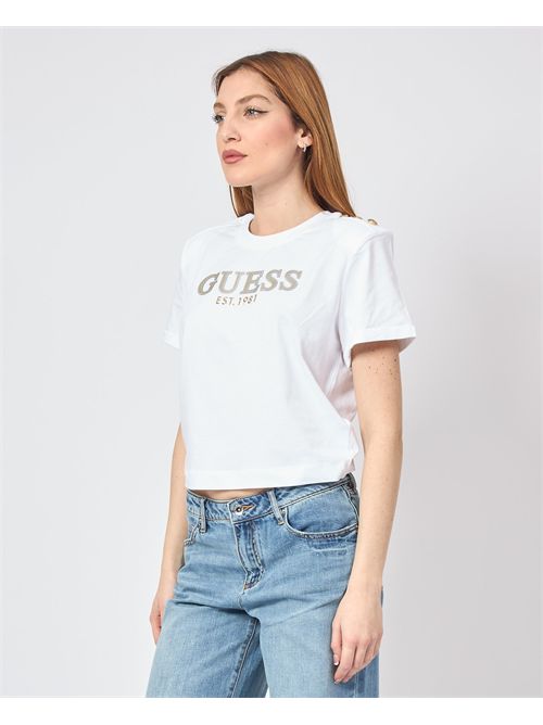 T-shirt femme Guess avec détail sur l'épaule GUESS | W5GI15-K8FQ4G011