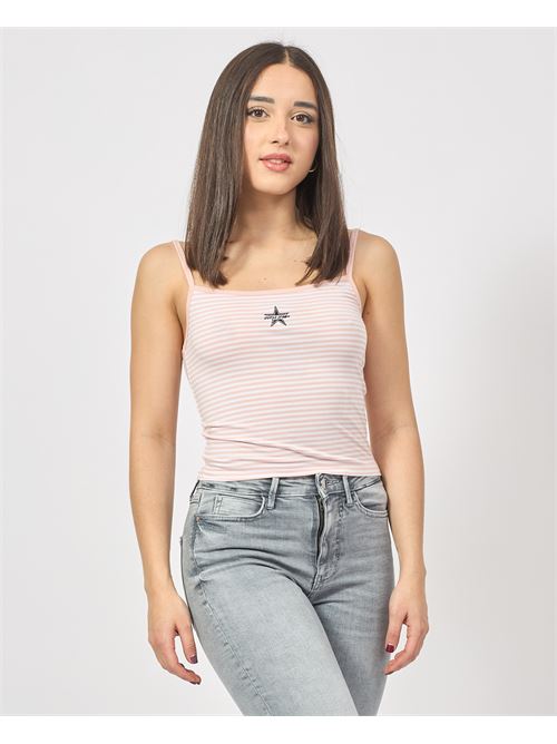 Haut slim Guess à rayures et logo GUESS | W5GP35-KCIE1S61H