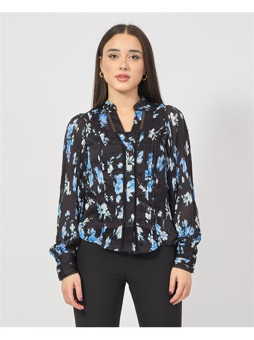 Camicia donna Guess con scollo a V in chiffon<BR/>