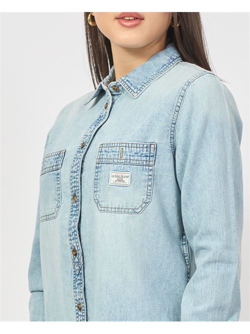 Camicia denim Guess con taschini GUESS | W5RH37-D5M83GJRV