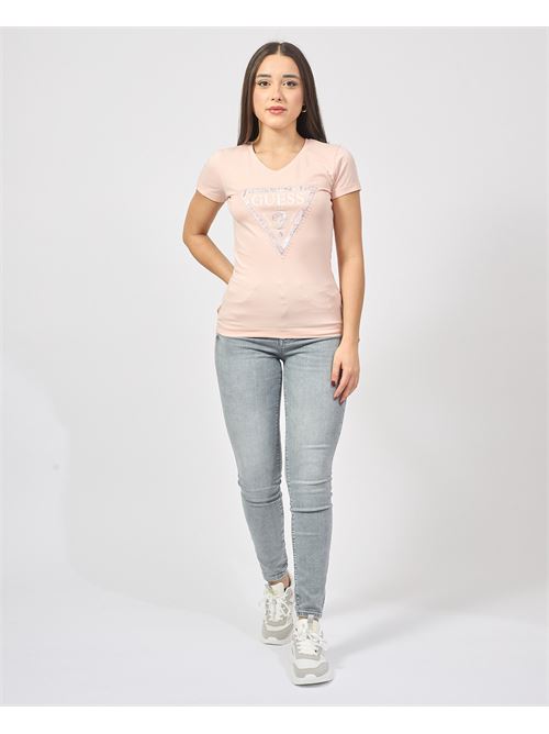 T-shirt col V Guess avec logo triangulaire GUESS | W5RI21-J1314A61L