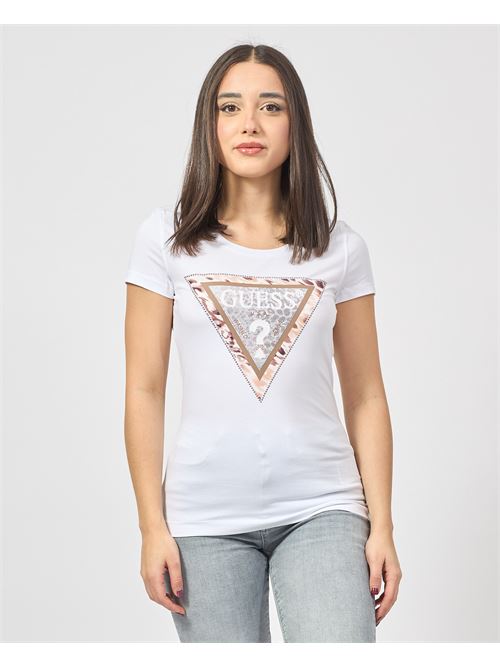 T-shirt Guess con logo triangolo animalier GUESS | W5RI22-J1314G011