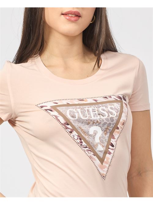 T-shirt Guess avec logo triangle animalier GUESS | W5RI22-J1314G6O3