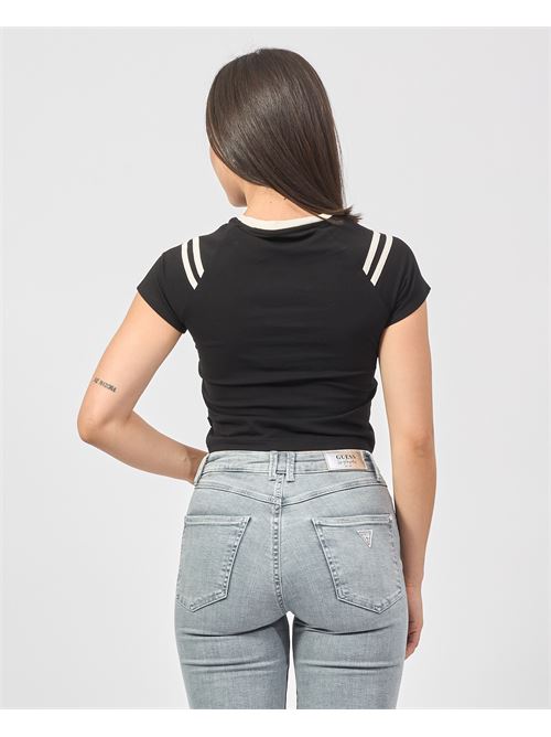 T-shirt cropped Guess con stampa GUESS | W5RI53-J1314JBLK