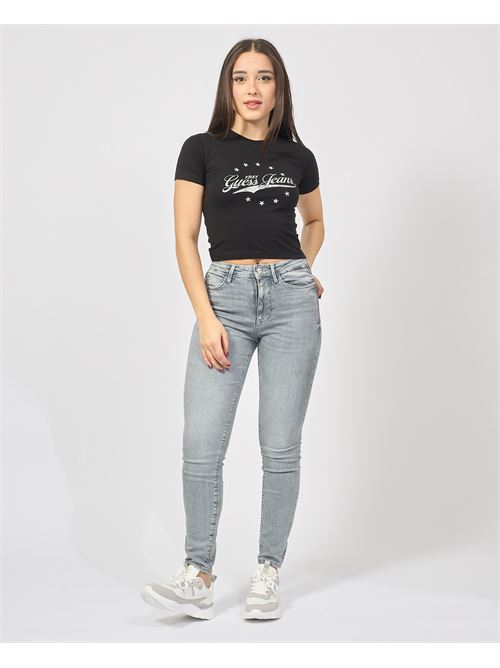 T-shirt en coton Guess avec logo sur le devant GUESS | W5RI59-J1314JBLK