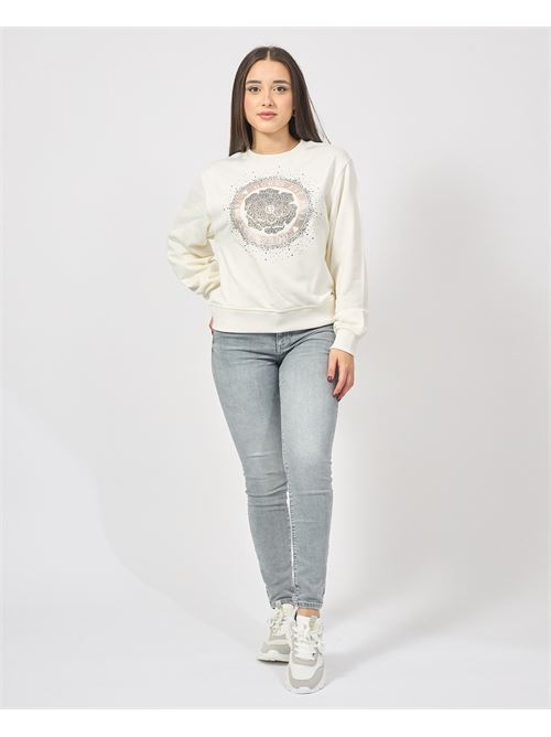 Sweat-shirt ras du cou Guess avec strass et logo GUESS | W5RQ05-K7EX1G012