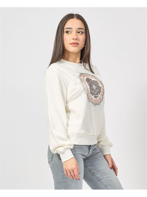 Sweat-shirt ras du cou Guess avec strass et logo GUESS | W5RQ05-K7EX1G012