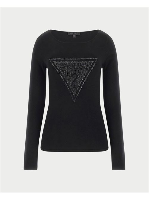 Maglia a maniche lunghe Guess con strass GUESS | W5RR01-Z2YK2JBLK