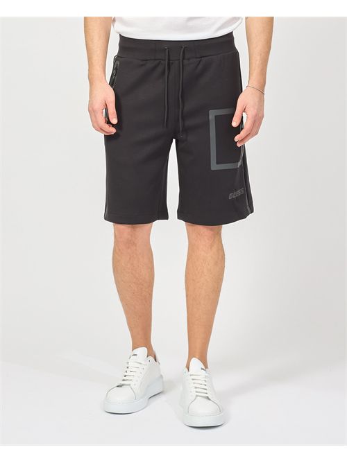 Guess men's Bermuda shorts with logo and zip pocket GUESS | Z5RD02-KCNS0JBLK