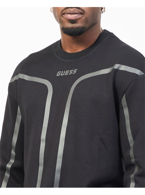 Sweat-shirt homme Guess à rayures contrastées GUESS | Z5RQ10-KCNS0JBLK