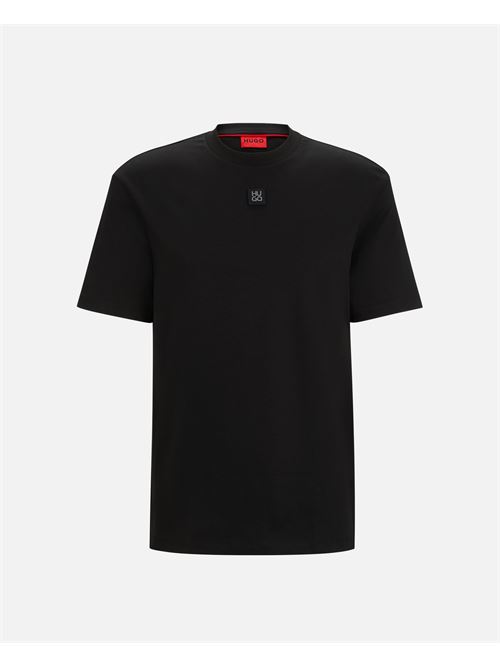 Hugo regular fit black t-shirt in woven cotton HUGO | 50505201001