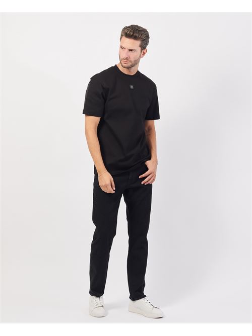 Hugo regular fit black t-shirt in woven cotton HUGO | 50505201001