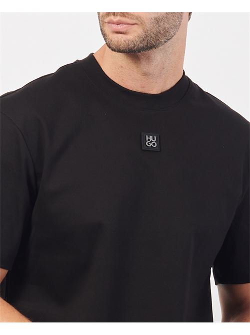 Hugo regular fit black t-shirt in woven cotton HUGO | 50505201001