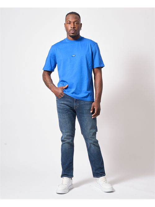 Hugo crew neck T-shirt in cotton jersey with patch HUGO | 50509991493