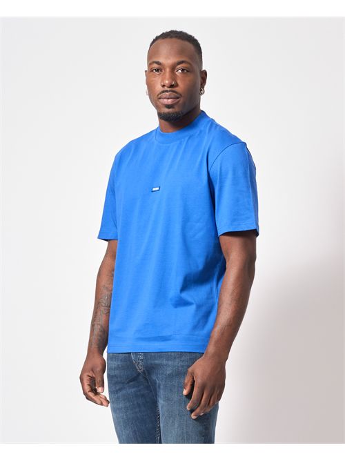 Hugo crew neck T-shirt in cotton jersey with patch HUGO | 50509991493