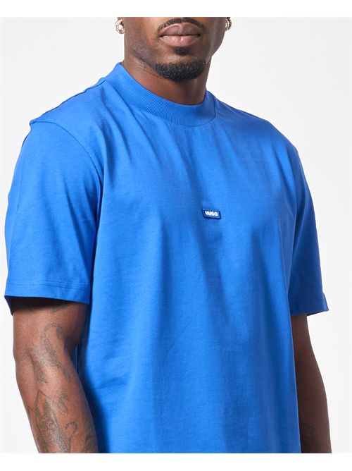 Hugo crew neck T-shirt in cotton jersey with patch HUGO | 50509991493