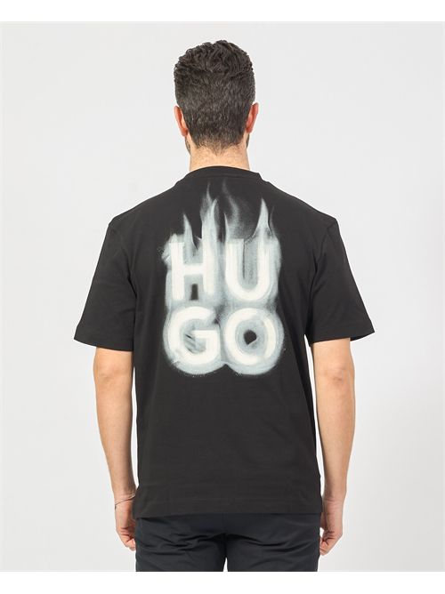 Hugo Men's Crew Neck T-Shirt with Flame Logo HUGO | 50530434001