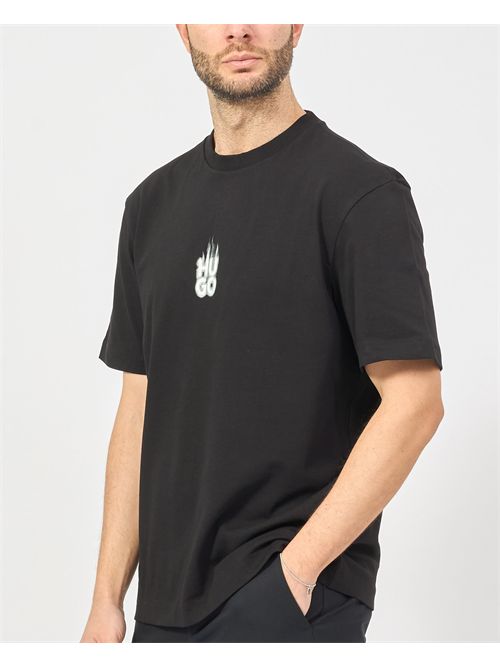 Hugo Men's Crew Neck T-Shirt with Flame Logo HUGO | 50530434001