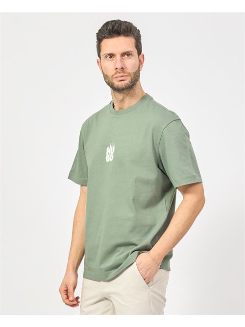 Hugo Men's Crew Neck T-Shirt with Flame Logo HUGO | 50530434343