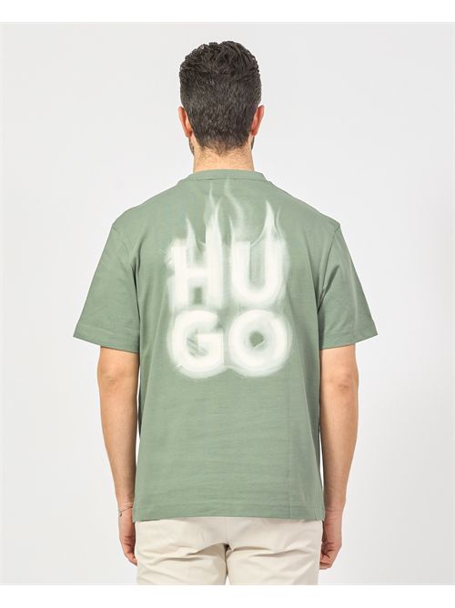 T-shirt girocollo da uomo Hugo con logo a fiamma HUGO | 50530434343