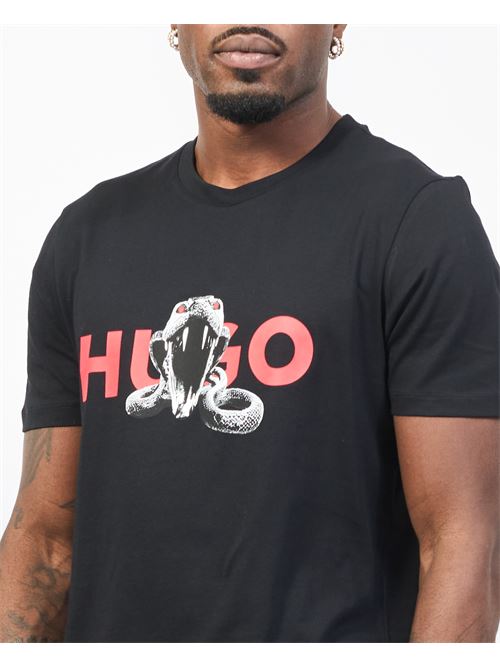 Hugo Cotton T-Shirt with Animal Graphic HUGO | 50530607001