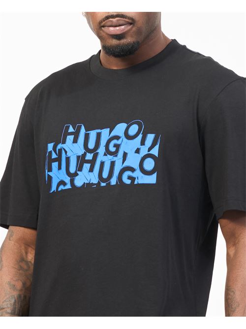 Hugo Men's T-Shirt with Decomposed Logo Print HUGO | 50533528001