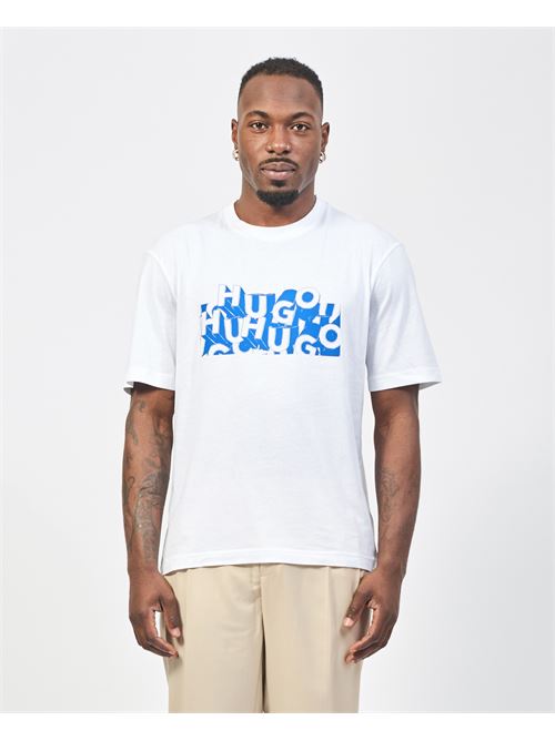 T-shirt Hugo pour homme avec imprimé logo décomposé HUGO | 50533528100