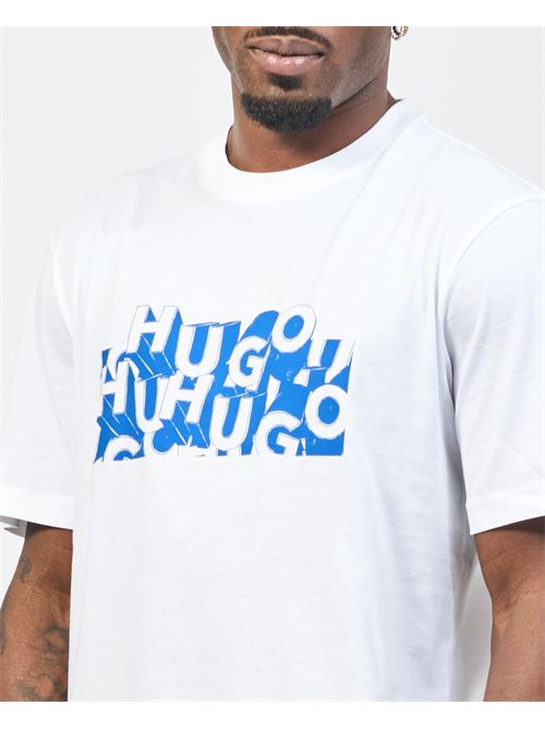 Hugo Men's T-Shirt with Decomposed Logo Print HUGO | 50533528100