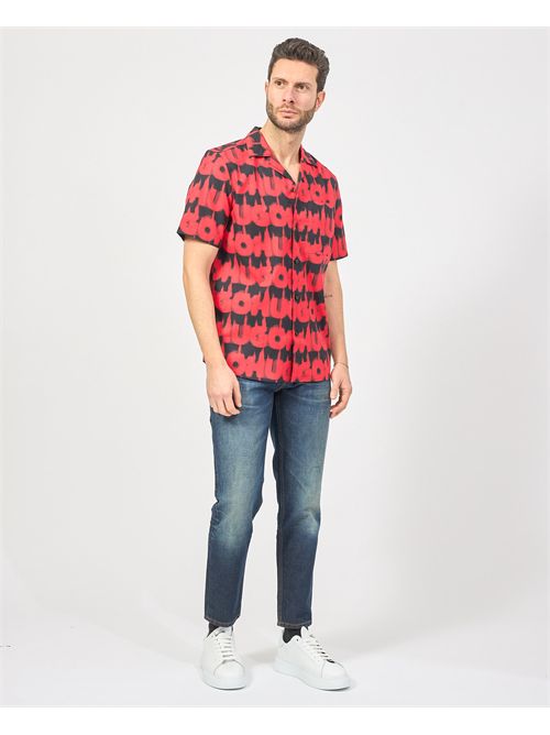 Hugo men's shirt with all-over smoke effect logo HUGO | 50534240693