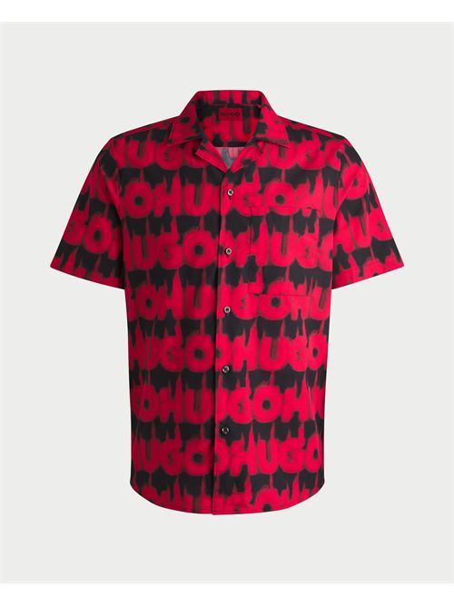 Hugo men's shirt with all-over smoke effect logo HUGO | 50534240693